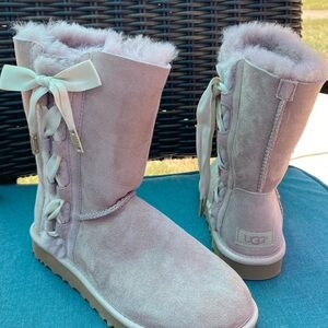 UGG Women's Light Pink Suede Winter Boots